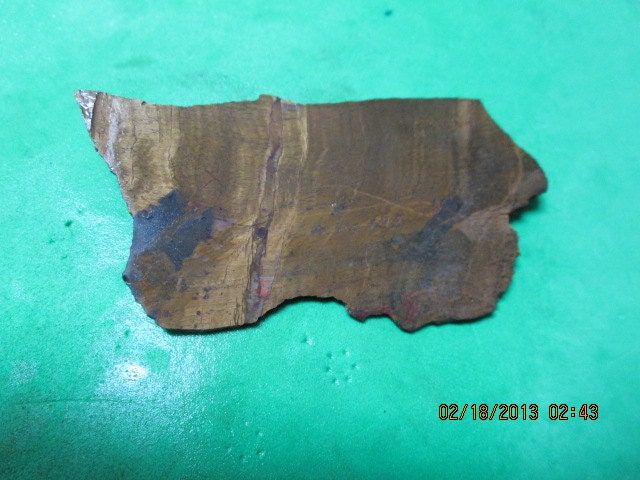 Brown Chatoyant Tiger Eye Tan Brown Cab Slab Rough Lapidary Free Form Wrap It