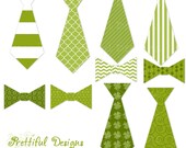 St. Patrick's Day Tie and Bow Tie Clip Art - Personal or Commercial Use - Leprechaun (524) Il_170x135