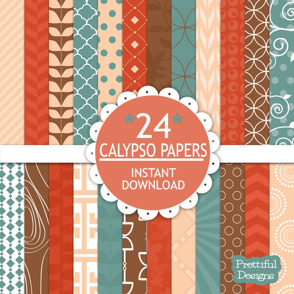 30% Off Sale Digital Paper Pack - Personal and Commercial Use - Calypso (563) Il_570xn