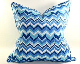 Jonathan Adler Wabash Aquamarine Blue Pillow Cover, Linen Pillow, Cushion, Toss Pillow, Kravet