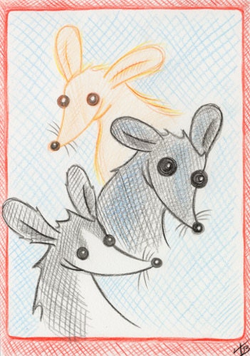 Original Drawing The Trio