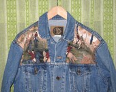 Vintage 80's Eighties 1980's 90's 1990's Nineties Grunge Ladies Women Teen Horses Equestrian Denim Jacket 40% OFF SALE