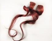 AZTEC DESERT / Human Hair Extension /  Orange Red  / Long Tie Dye Colored Hair