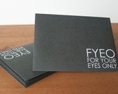 grey envelopes set of five: fyeo for your eyes only
