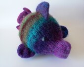 Handknit Felted Rainbow Fish Toy
