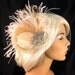 New Rock On - Bridal Feather Fascinator, Bridal Headpiece, Wedding Veil, Wedding Fascinator, Feather Fascinator, Ivory and Blush