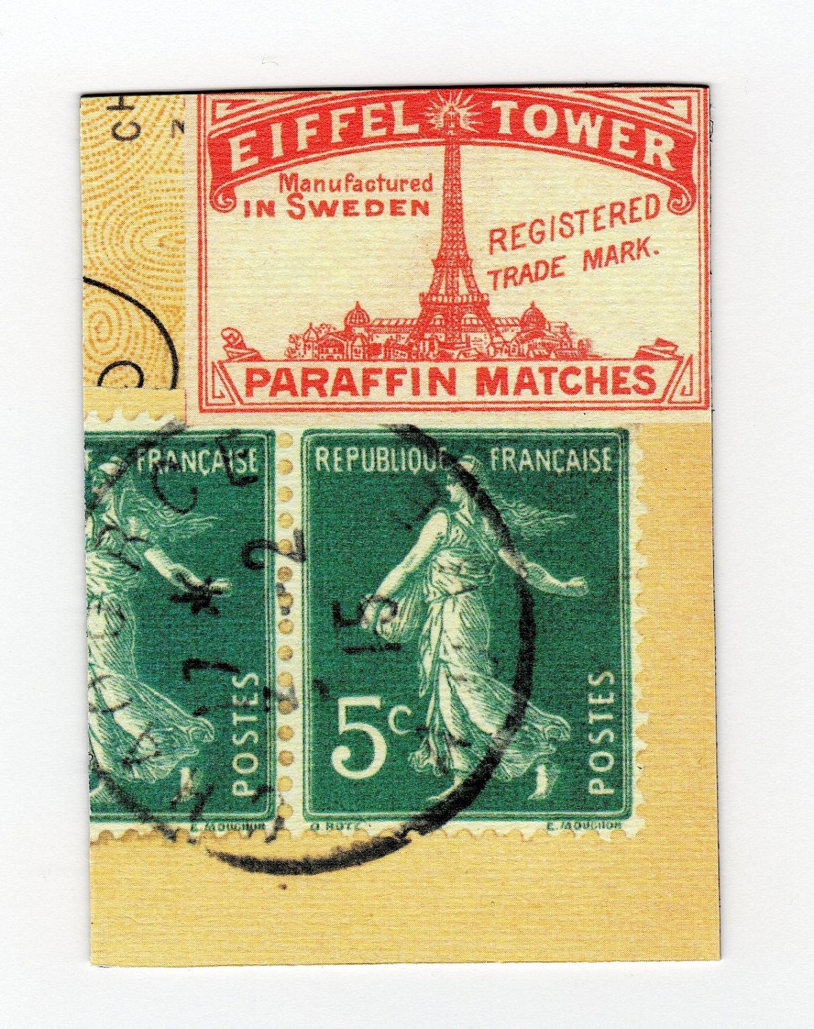 Rome Map Magnet and Paris Postage Magnet
