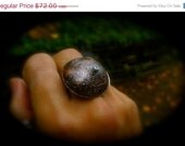 50off SALE FREE SHIPPING Etched Copper Ring With Australian Opal Mixed Metal Jewelry
