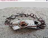50off SALE FREE SHIPPING Mixed Metal Toggle Bracelet Bronze Spiral Bracelet Mixed Metal Jewelry