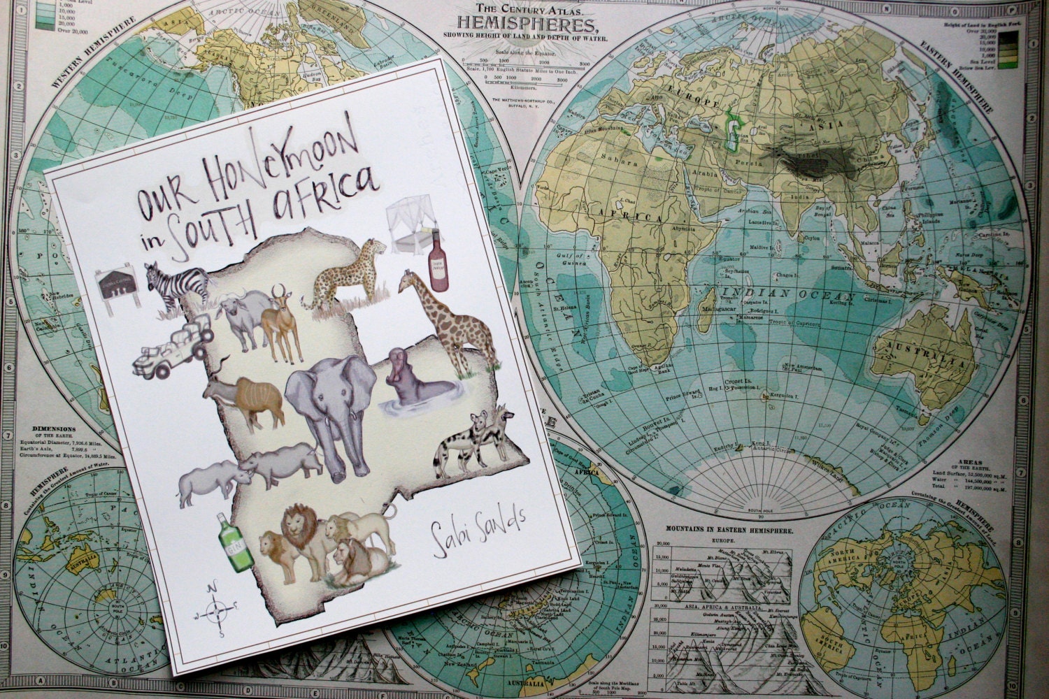 Custom Map of Your Vacation 11x14
