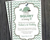 Whale Birthday Invitation - FREE Thank You Card included Il_170x135