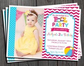 Pool Party Invitation - FREE Thank You Card included Il_170x135