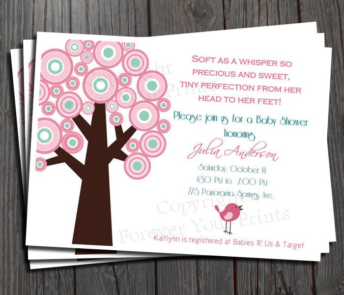 Baby Girl Shower Invitation - FREE Thank You Card included Il_570xn