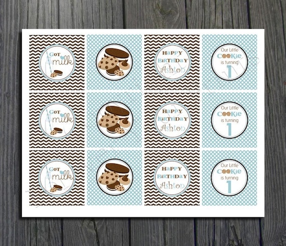 Milk and Cookies Party - Cupcake Toppers Il_570xn