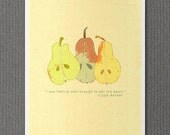 Lizzie's Pears 8x10 / Typographic Print, Quirky Gothic Kitchen Art, Pears, Bathroom Art, Digital Print, Art Poster, Giclee, Illustration