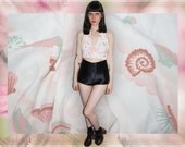 70s womens shell print polyester halter top size small-medium
