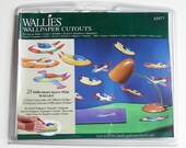 Wallies Wallpaper Cut-outs, 12977 - 25 Millenium Space Ship Pre Pasted Die Cuts - Paper Crafts Stickers - DIY Kids Room Home Decor