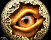 Steampunk Necklace Pocket Watch Case Sightmares Bio Mechanical Eye Custom- by Dr Brassy Steamington