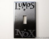 Lumos Nox Silver and Black Standard Light Switch Plate - DeeplyDapper Spells