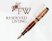 Reserved for Noel - Orange and Navy Blue Fusion - Hand Crafted Writing Pen - FREE ENGRAVING