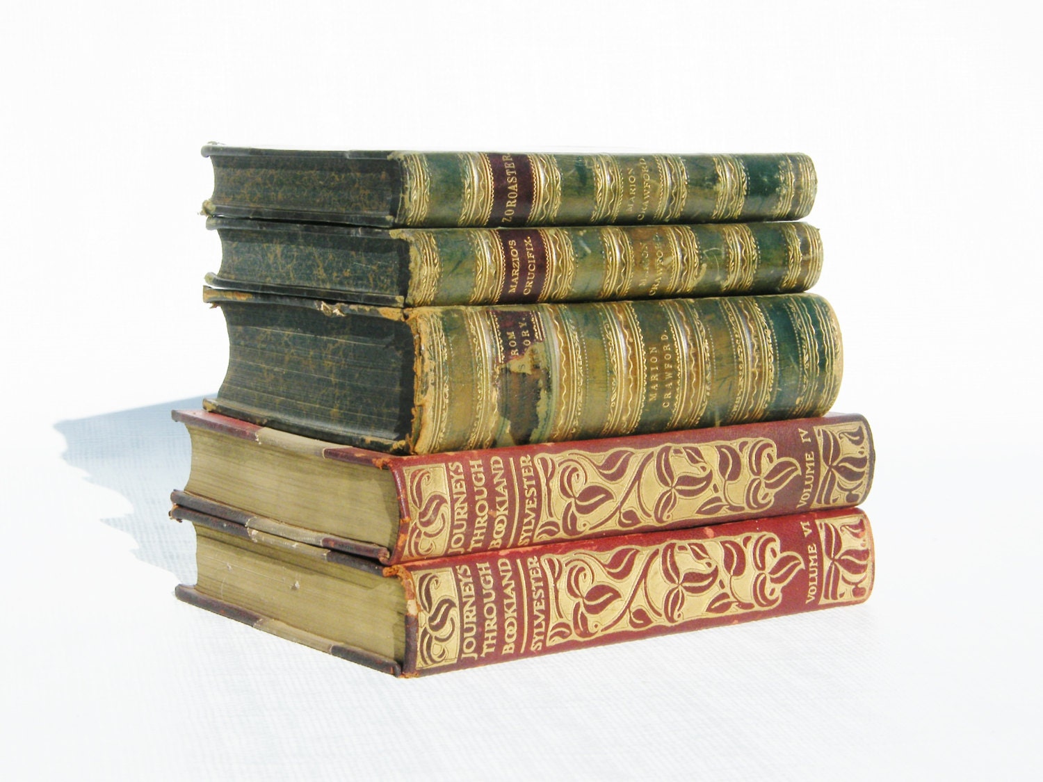 Antique Decorative Book Collection red and green