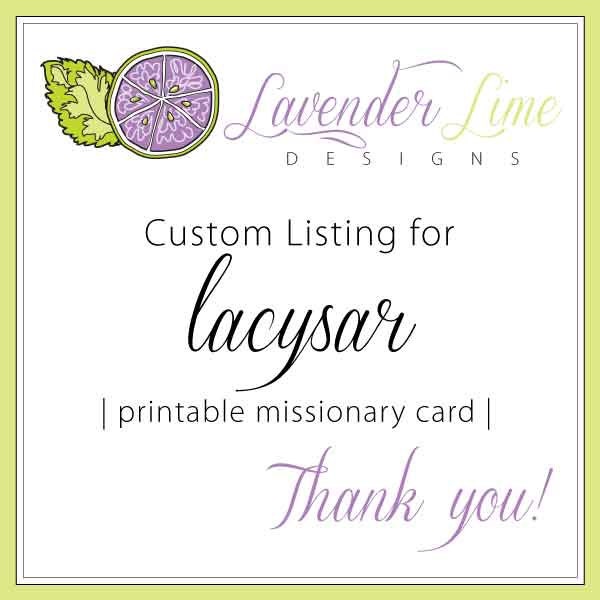 Custom Listing for Lacysar