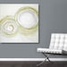 Large Abstract Acrylic Painting Original Fine Art 36"x36" by Linnea Heide - white circles - pale celadon green - metallic gold