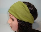 Moss green stretch cotton fabric headband yoga exercise