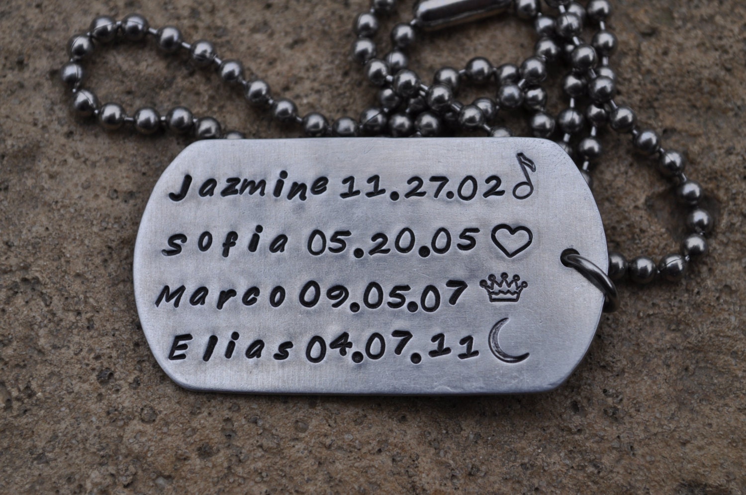 Hand Stamped Dog Tag - The Man Tag