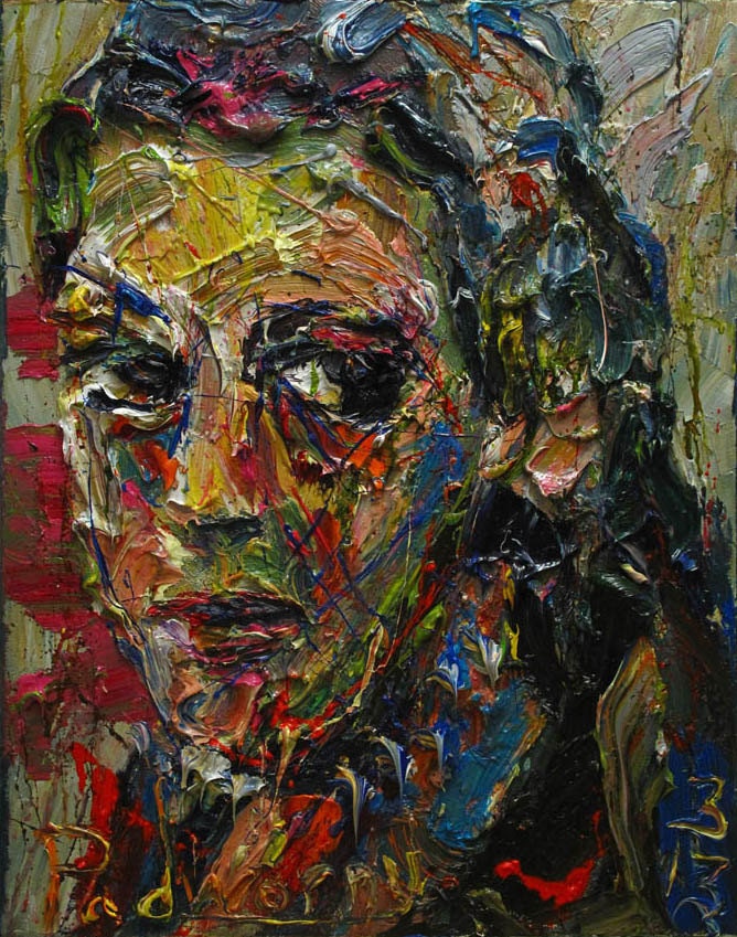 Oil Paint on Gallery Wrapped Stretched Canvas 20 by 16 by 3/4 in./ Original Oil Painting Unique Expressionism Art Outsider Child Signed