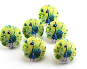 Peacock Thumbtacks / Magnet  / Push Pin Yellow Emerald Blue  Fabric  Tacks 71