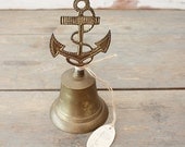 Vintage Brass Anchor Dinner Bell