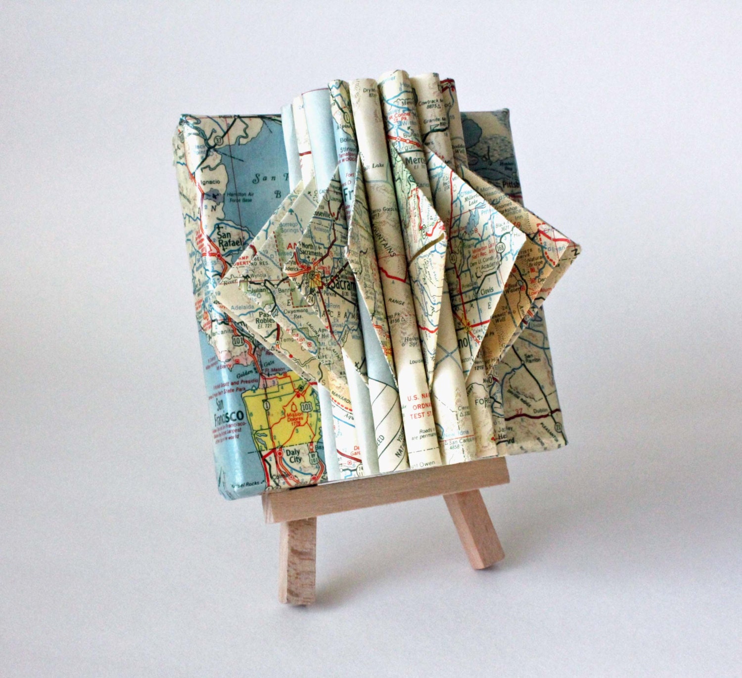 California Vintage Map Sculpture