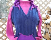Upcycled V-neck Sweather HoODiE vest, Old Navy, exposed seams, no.151