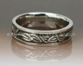 CIRCLING LEAVES BAND in 14k gold - yellow , rose or white.