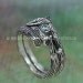 KIJANI Single Leaf - Engagement Ring, Wedding Band Set in Sterling Silver with White Sapphire