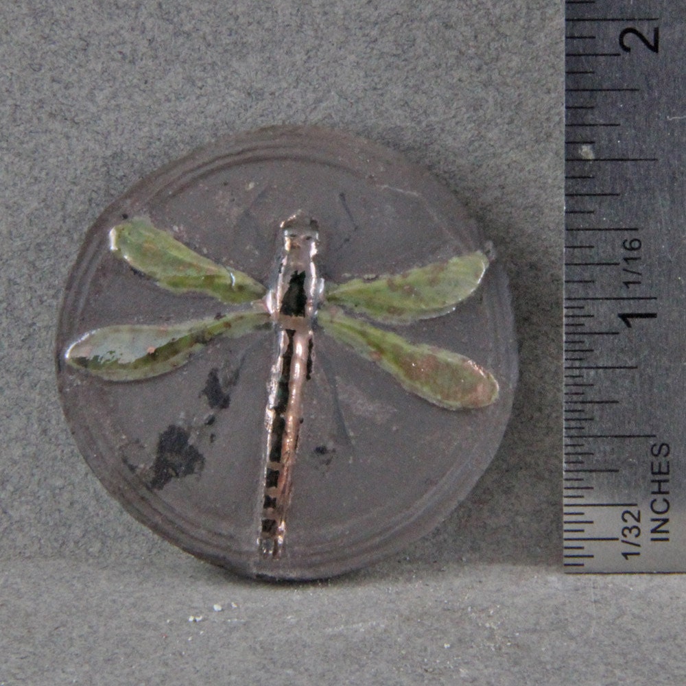Handmade Folk Art Raku Dragonfly Cabochon