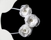 Snow White Poppy Organza Bib Necklace