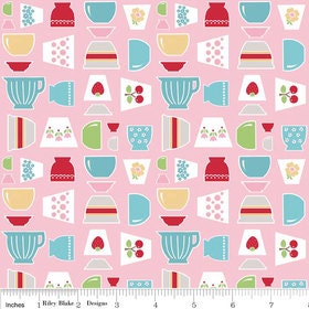 Bake Bowls Bake Sale Cottons Riley Blake C3431 Pink One Yard