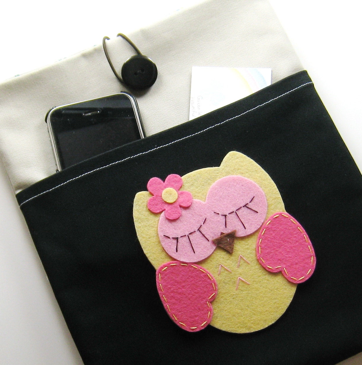 iPad case, iPad cover, iPad sleeve with pocket, PADDED - Sleeping owl