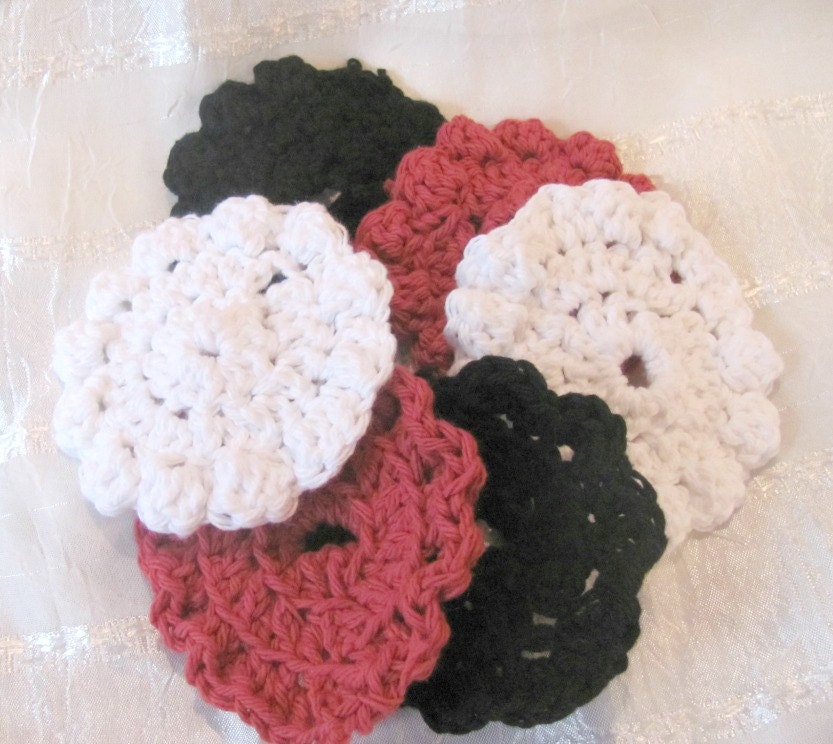 100% Cotton Hand Crocheted Facial Scrubbies, Eco-Friendly, Cleansing