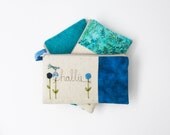 bridesmaid clutch set, 3 wedding clutch purses, blue and aqua, custom made, MADE TO ORDER by mamableudesigns on etsy