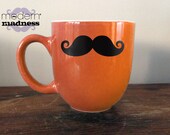 Orange Moustache Mug