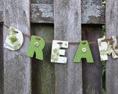 Dream banner, name garland, letter garland, fabric letters, fabric name garland Il_170x135