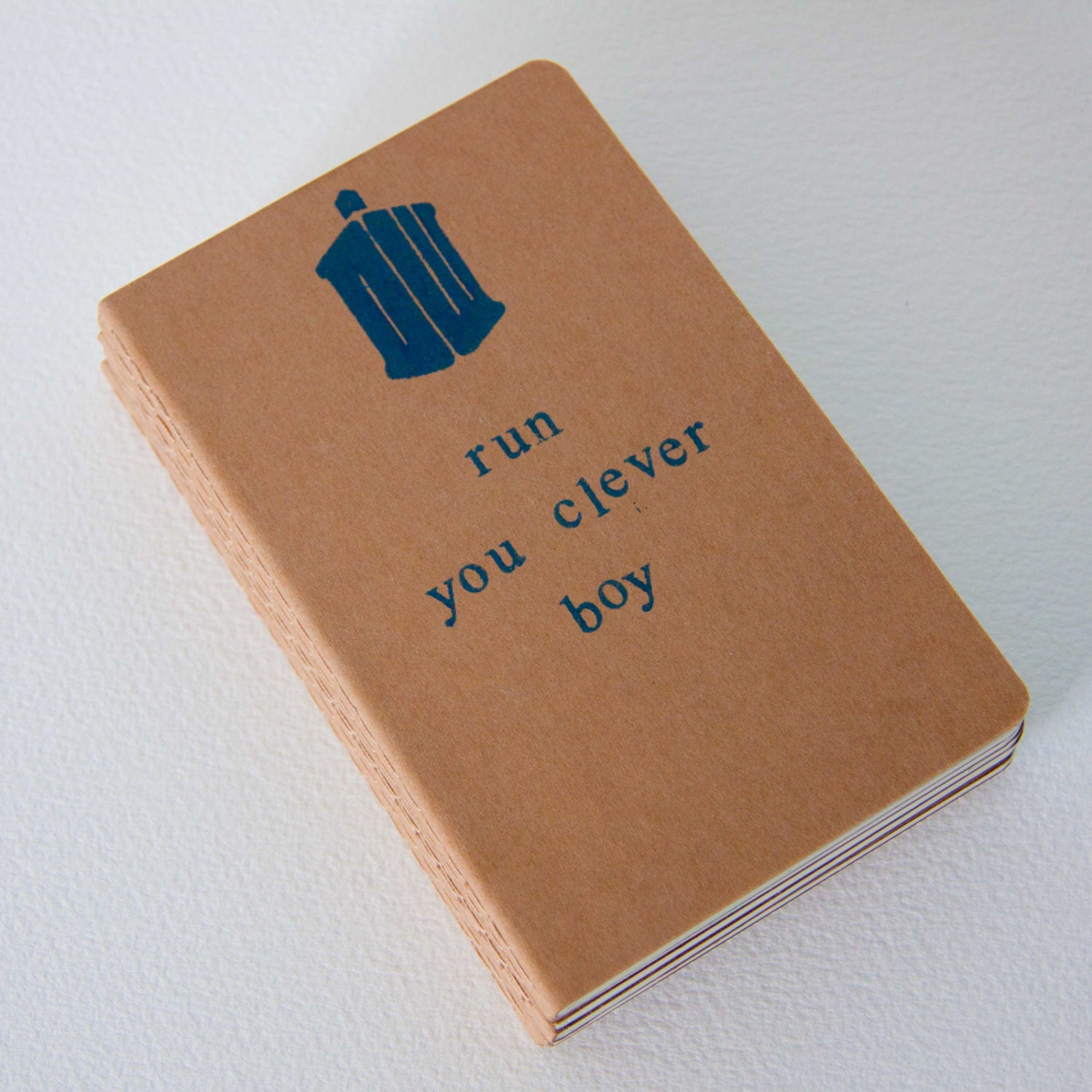 Run you clever boy - hand stamped moleskine notebook pocket size