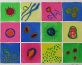 Beautiful but Deadly 7 - original watercolor of viruses