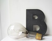 Vintage Black Textured "B" -  Plastic 3-D Letter - Sign - Marquee - 8 1/4" Tall - Wagner Sign Service