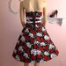 Skull and Roses Goth Punk Rockabilly Halter Dress