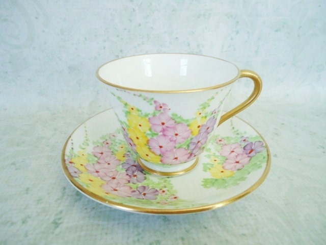 Vintage Tea Cups and Saucers - English Royal Standard Pastel Teacup Set