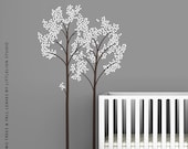 Two Trees and Fall Leaves Wall Decals by LittleLion Studio - Baby Nursery Wall Decor